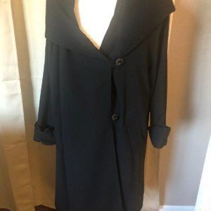 Hilary Radley Dress Coat with Shawl ribbed collar and sleeves Size 8